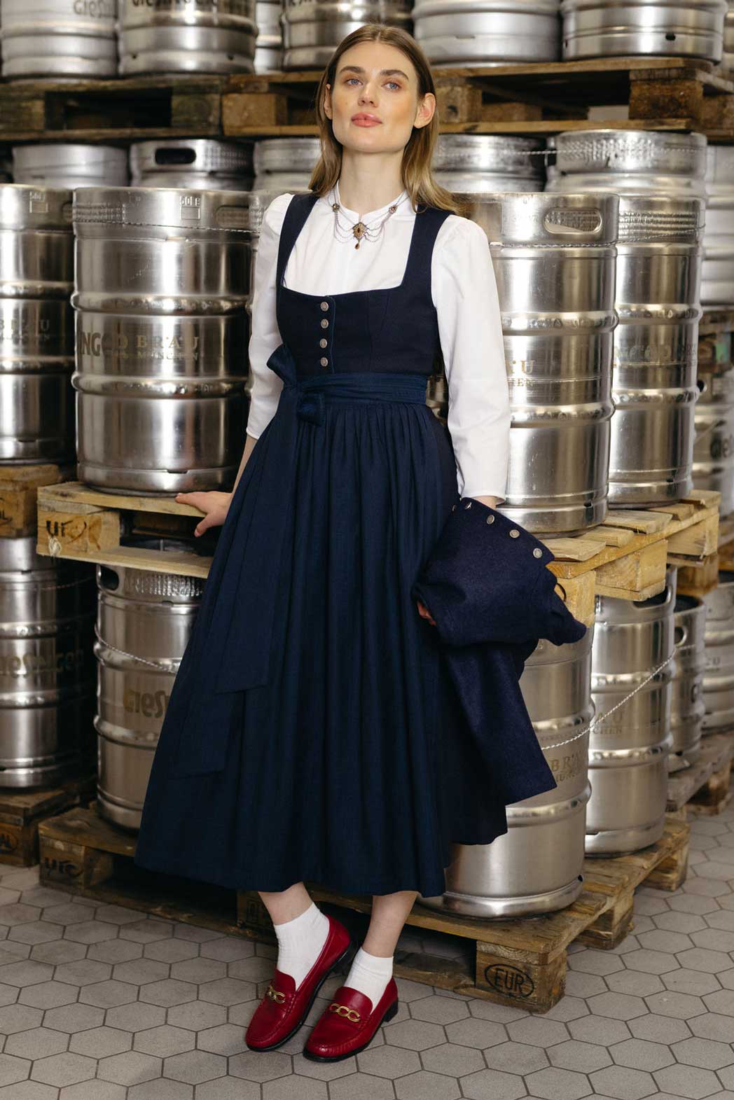 Dirndl Klara Blau (lang) - Amsel Fashion