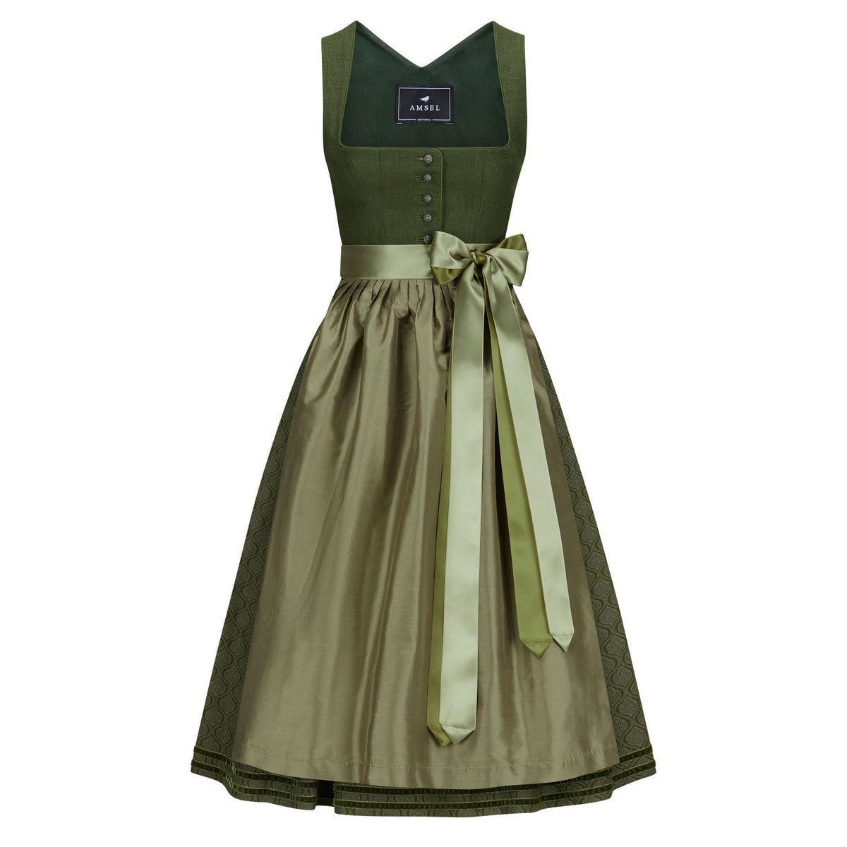 Leinendirndl Nele Oliv - Amsel Fashion