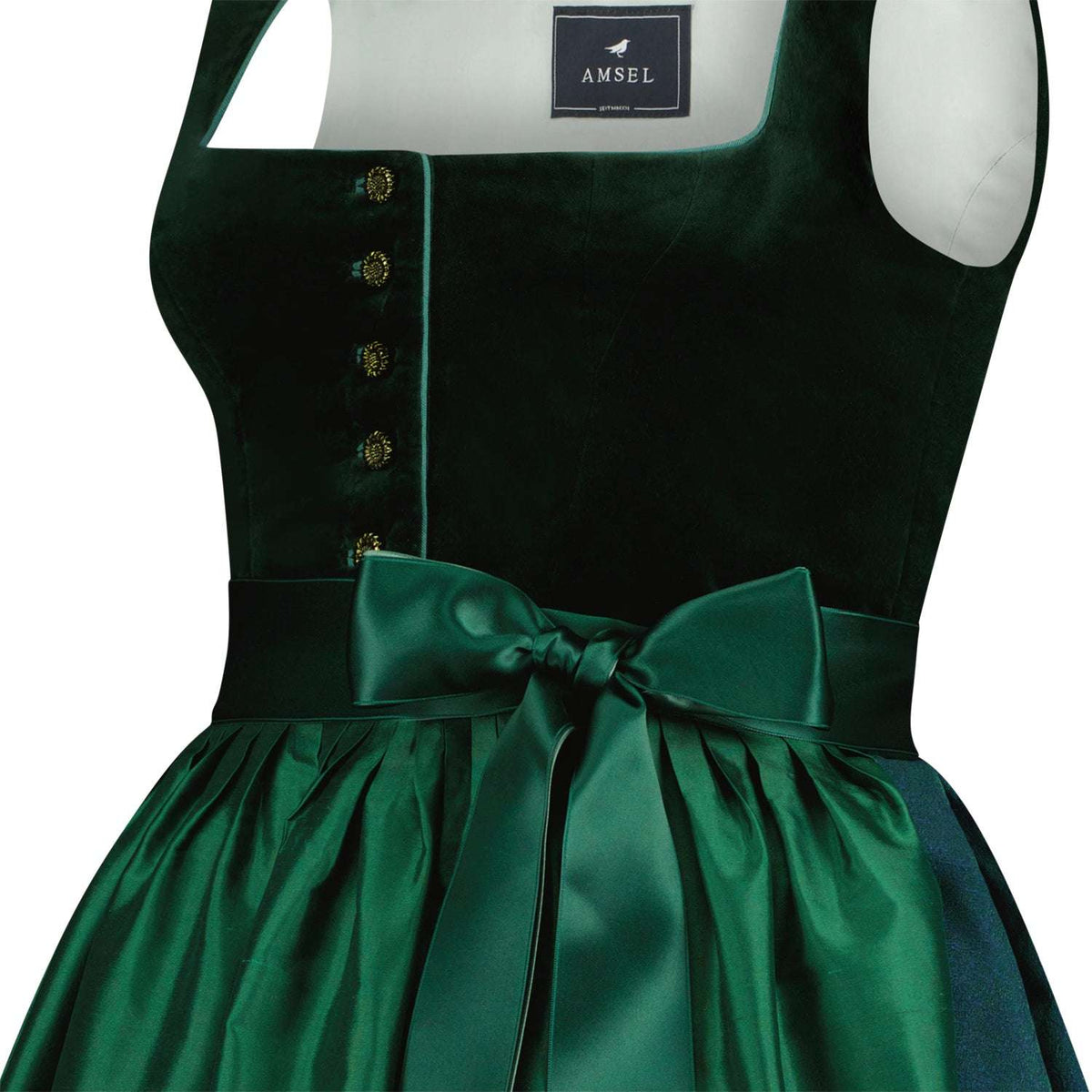 Samtdirndl Marlene Smaragd - Amsel Fashion